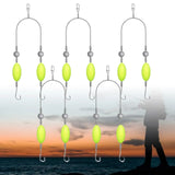 Set Of 10 Steel Alloy Double Reverse Fishing Hooks Rig - Omega Lifestyles