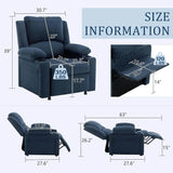 Power Recliner Chair Upholstered Heated Massage - Omega Lifestyles
