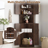 Farmhouse 67-Inch Tall Corner Storage Cabinet