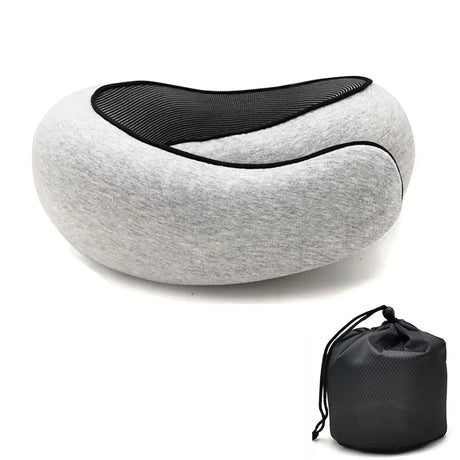 Memory Foam Travel Neck Pillow Adjustable U-Shape Support - Omega Lifestyles