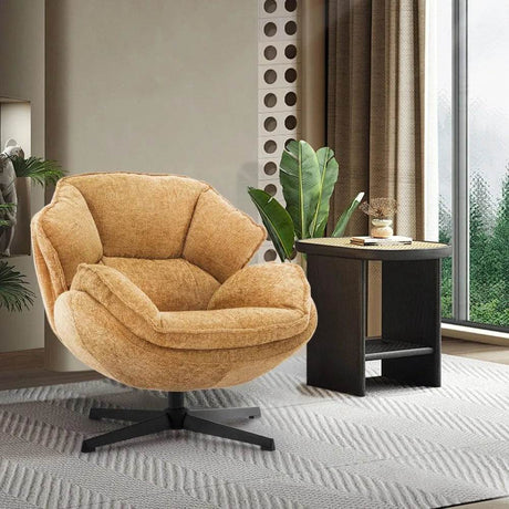 Ergonomic Swivel Living Room Chair with Metal Legs - Omega Lifestyles