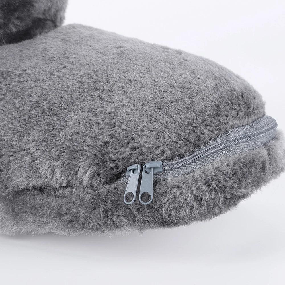 Pair Of USB Heated Plush Warm Electric Foot Warmer Shoes - Omega Lifestyles