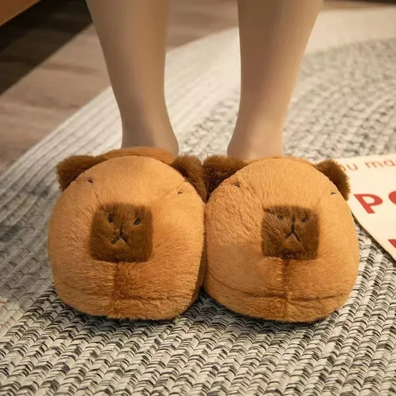 Capybara Plush Indoor Winter Slip-On Cozy Slippers