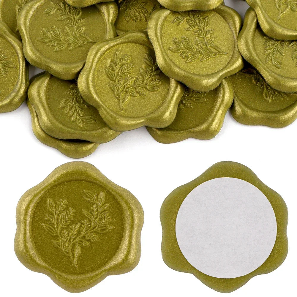 Set Of 20 Multicolor Eucalyptus Wax Seal Stickers - Omega Lifestyles
