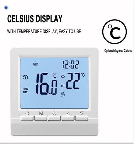 Programmable Smart Thermostat With Child Lock Backlit Display - Omega Lifestyles