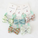 Set Of 10 Floral Bow Elastic Baby Hair Bands - Omega Lifestyles