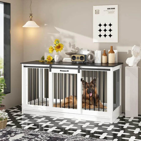 Extra Large Indoor Heavy Duty Furniture-Style Dog Crate - Omega Lifestyles