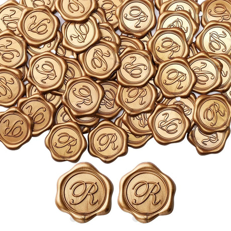 Pack Of 25 Initial Alphabet Adhesive Wax Seal Stickers - Omega Lifestyles