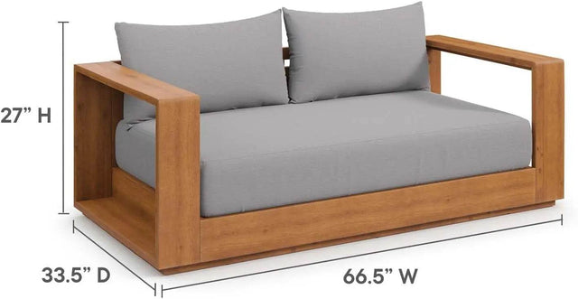 Acacia Wood Outdoor Patio Loveseat - Omega Lifestyles