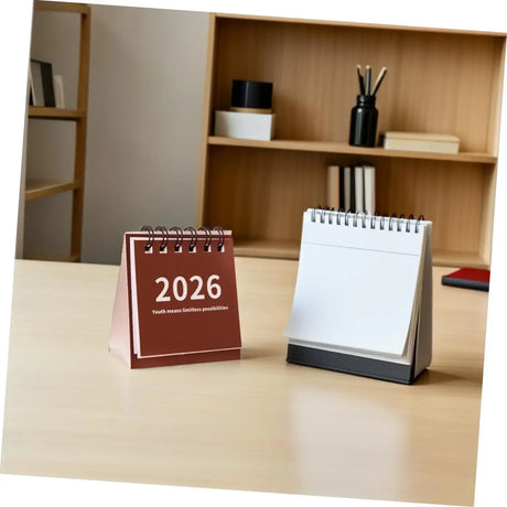 Plant Fiber Mini Spiral-Bound Desktop Desk Calendar - Omega Lifestyles