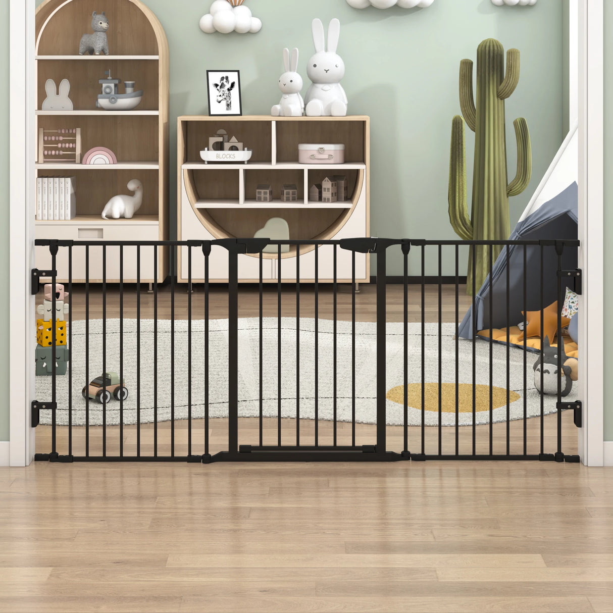 Metal Safety Playpen Baby Gate Pet Fence 3-Panel 30-Inch Height