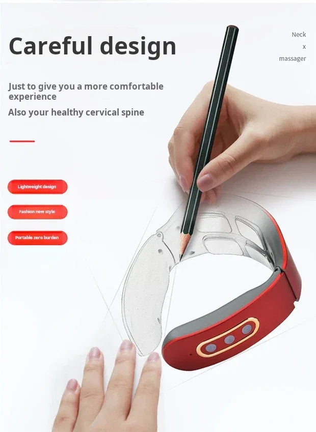 Neck Shoulder Heated Pulse Massager With 4 Kneading Heads - Omega Lifestyles