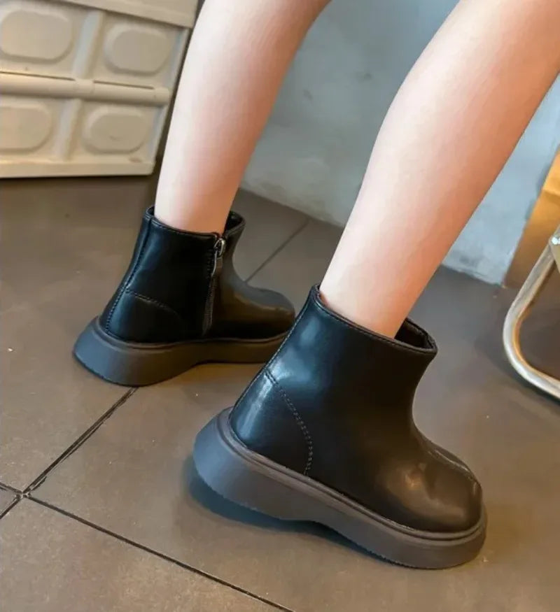 Children's Waterproof Leather Anti-Slippery Ankle Boots - Omega Lifestyles