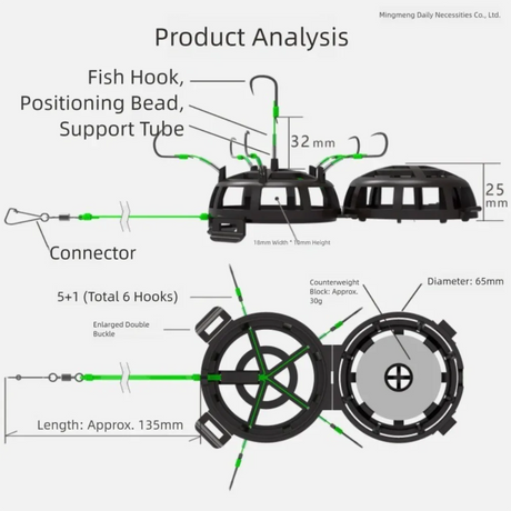 Explosion Bait Cage Rig With Six Rust-Resistant Hooks - Omega Lifestyles