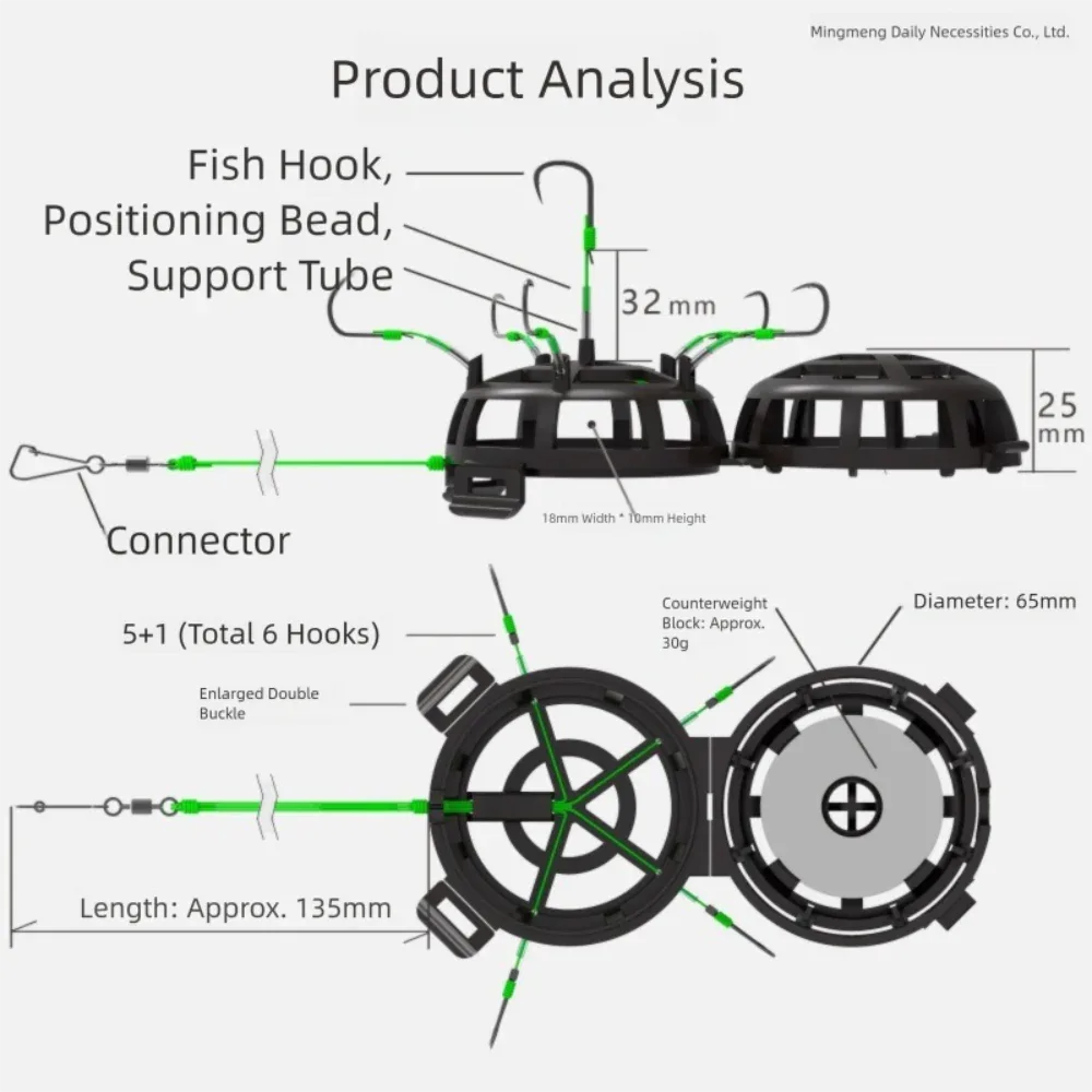 Explosion Bait Cage Hook Pre-Assembled Carbon Steel Rig - Omega Lifestyles
