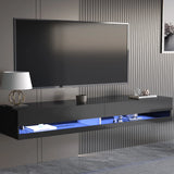 Modern Wooden Floating TV Stand With LED Lights