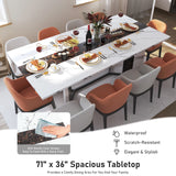 Large Rectangular Wood Top Modern Dining Table With Metal Legs