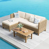 Bohemian Outdoor Wicker Patio Conversation Set - Omega Lifestyles