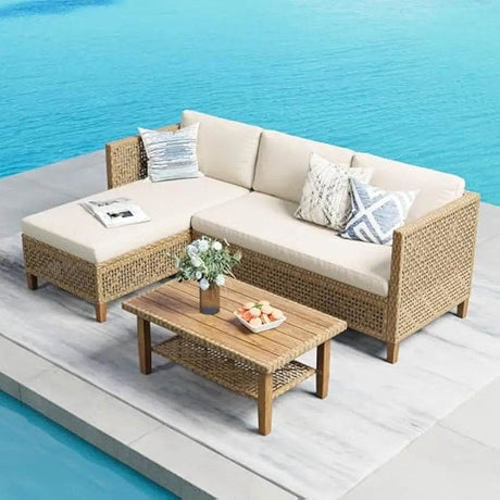 Bohemian Outdoor Wicker Patio Conversation Set - Omega Lifestyles