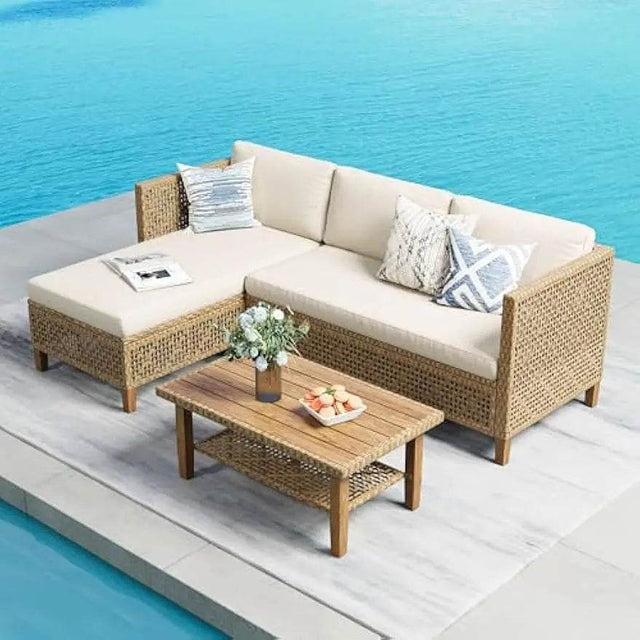 Bohemian Outdoor Wicker Patio Conversation Set - Omega Lifestyles