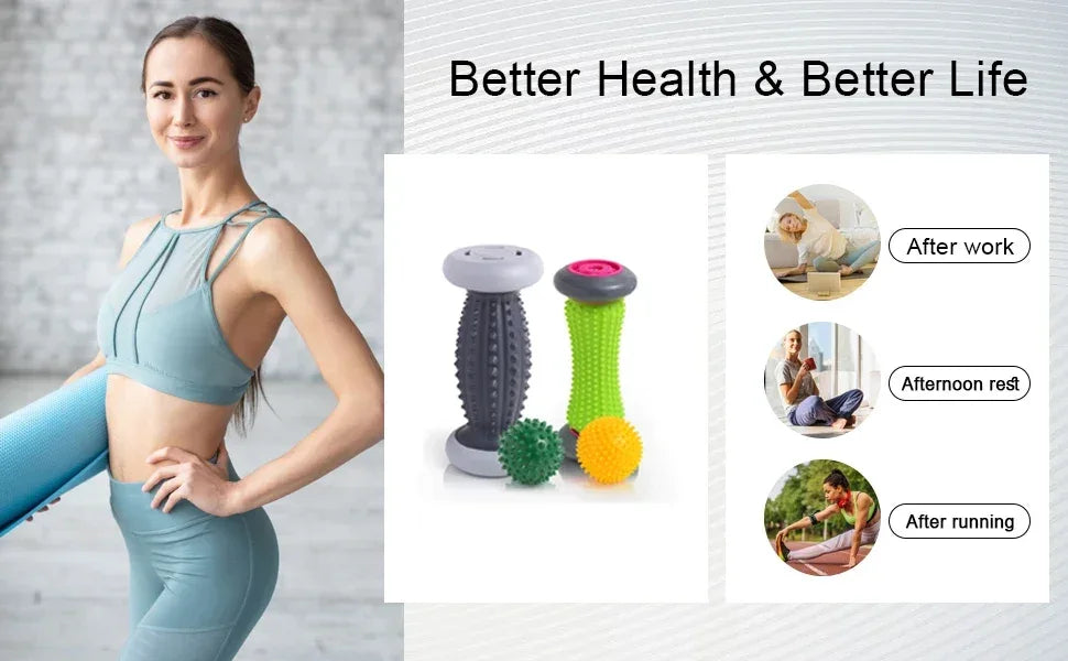 Set Of 2 Plantar Fasciitis Foot Massage Rollers Balls - Omega Lifestyles
