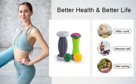Set Of 2 Plantar Fasciitis Foot Massage Rollers Balls - Omega Lifestyles