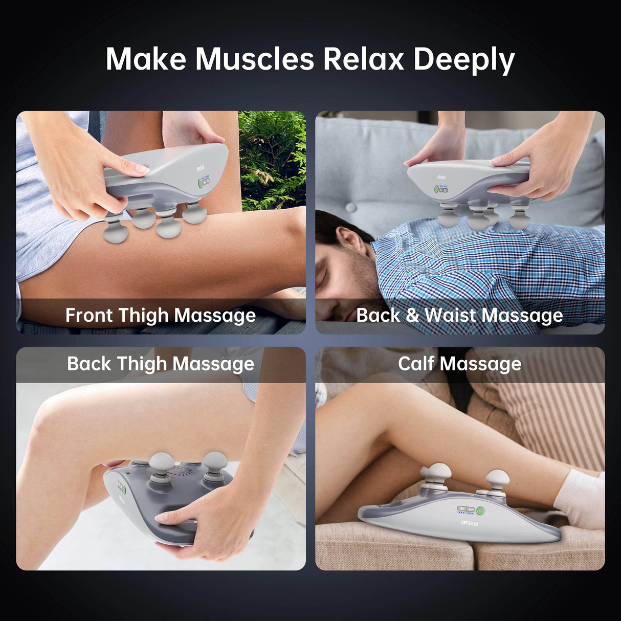 4-Head Deep Tissue Massage Gun with 3 Speed Levels - Omega Lifestyles