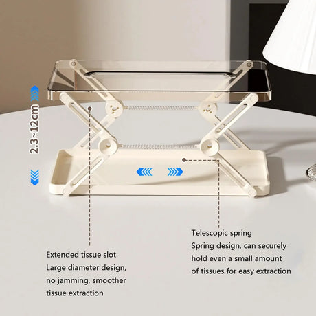 Classic Plastic Liftable Tissue Box Storage Case - Omega Lifestyles