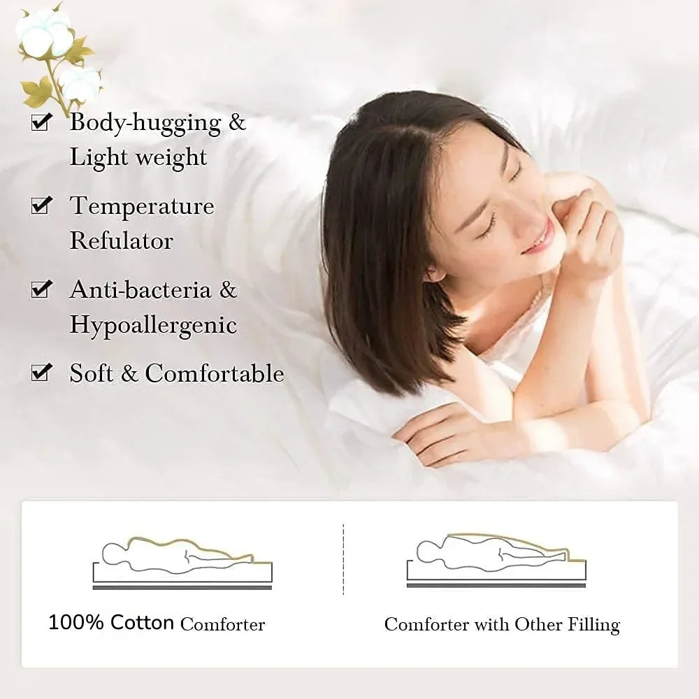 100% Cotton Cooling Lightweight Summer Quilt Blanket - Omega Lifestyles