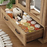 75-Inch Arched Farmhouse Wood Kitchen Pantry Cabinet