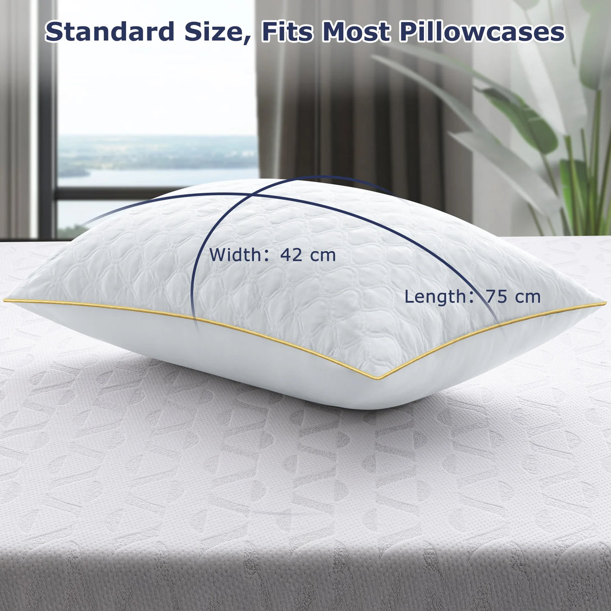 Set Of 2 Soft Hypoallergenic Neck Support Pillows Standard Queen