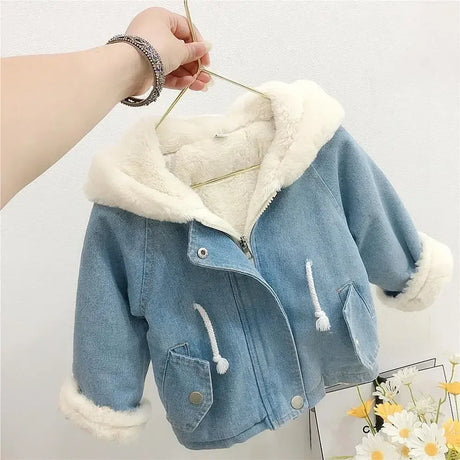 Kids Winter Cotton Polyester Hooded Rabbit Ear Coat - Omega Lifestyles