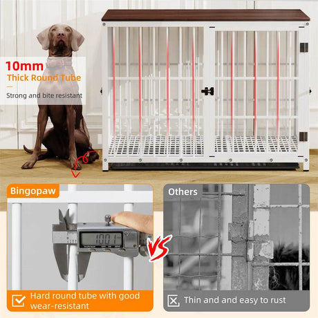 Multifunctional Wooden Dog Crate With Removable Tray - Omega Lifestyles