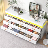 Modern 9-Drawer Wooden Dresser With LED Light