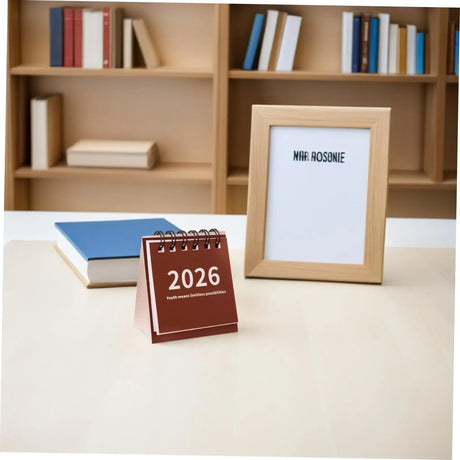 Plant Fiber Mini Spiral-Bound Desktop Desk Calendar - Omega Lifestyles