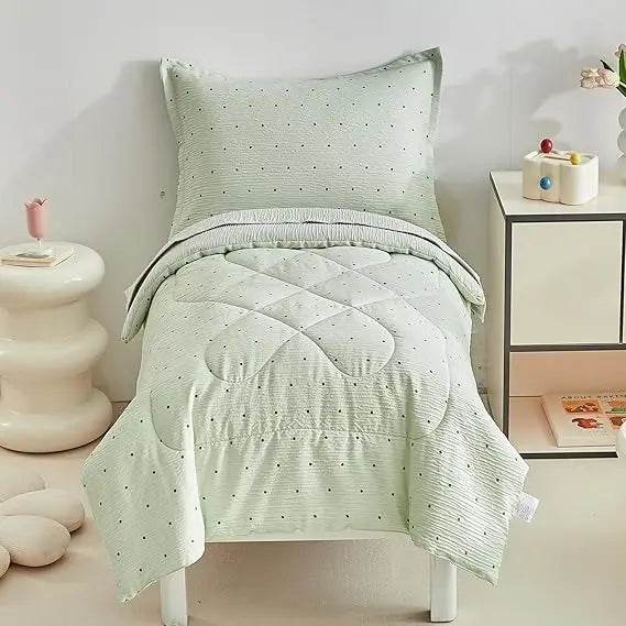White Star Toddler Bedding Set,4 Pieces Reversible Toddler Comforter Set,Ultra Soft Crib Bed Set for Girls and Boys,Including C - Omega Lifestyles