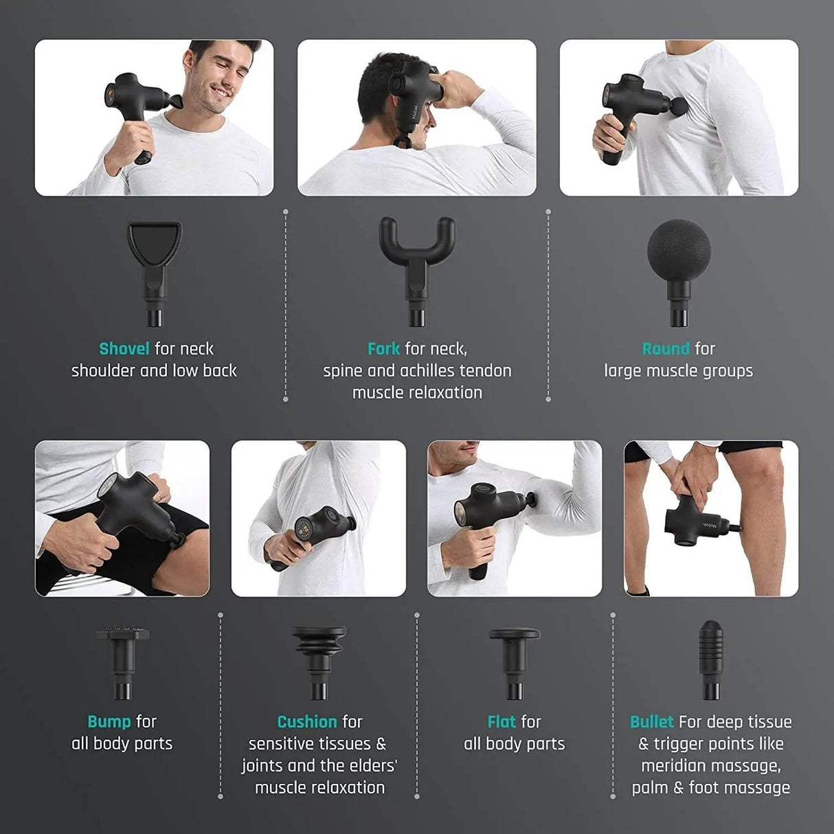 Professional Deep Tissue Percussion Massage Gun with 7 Heads - Omega Lifestyles