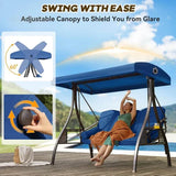 3 Seat Outdoor Porch Swing with Canopy - Omega Lifestyles