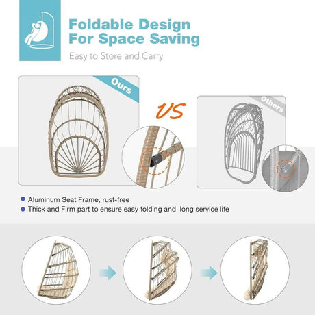 Indoor Outdoor Foldable Egg Swing Chair - Omega Lifestyles
