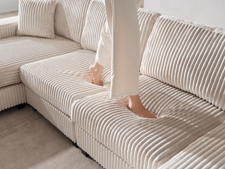 Convertible Corduroy Fabric Sleeper Sofa Chair With Storage - Omega Lifestyles