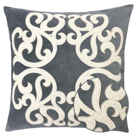 20-Inch Grey Polyester Velvet Decorative Pillowcase Cover - Omega Lifestyles