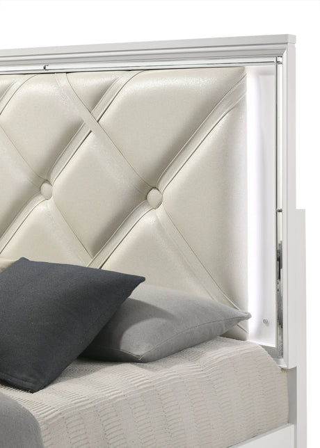 Modern Contemporary King Wood Bed Frame With LED - Omega Lifestyles