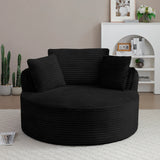 Modern Corduroy Boneless Floor Round Lounge Chair With Pillows - Omega Lifestyles