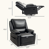 Oversized Swivel Recliner Massage Chair With Heat - Omega Lifestyles