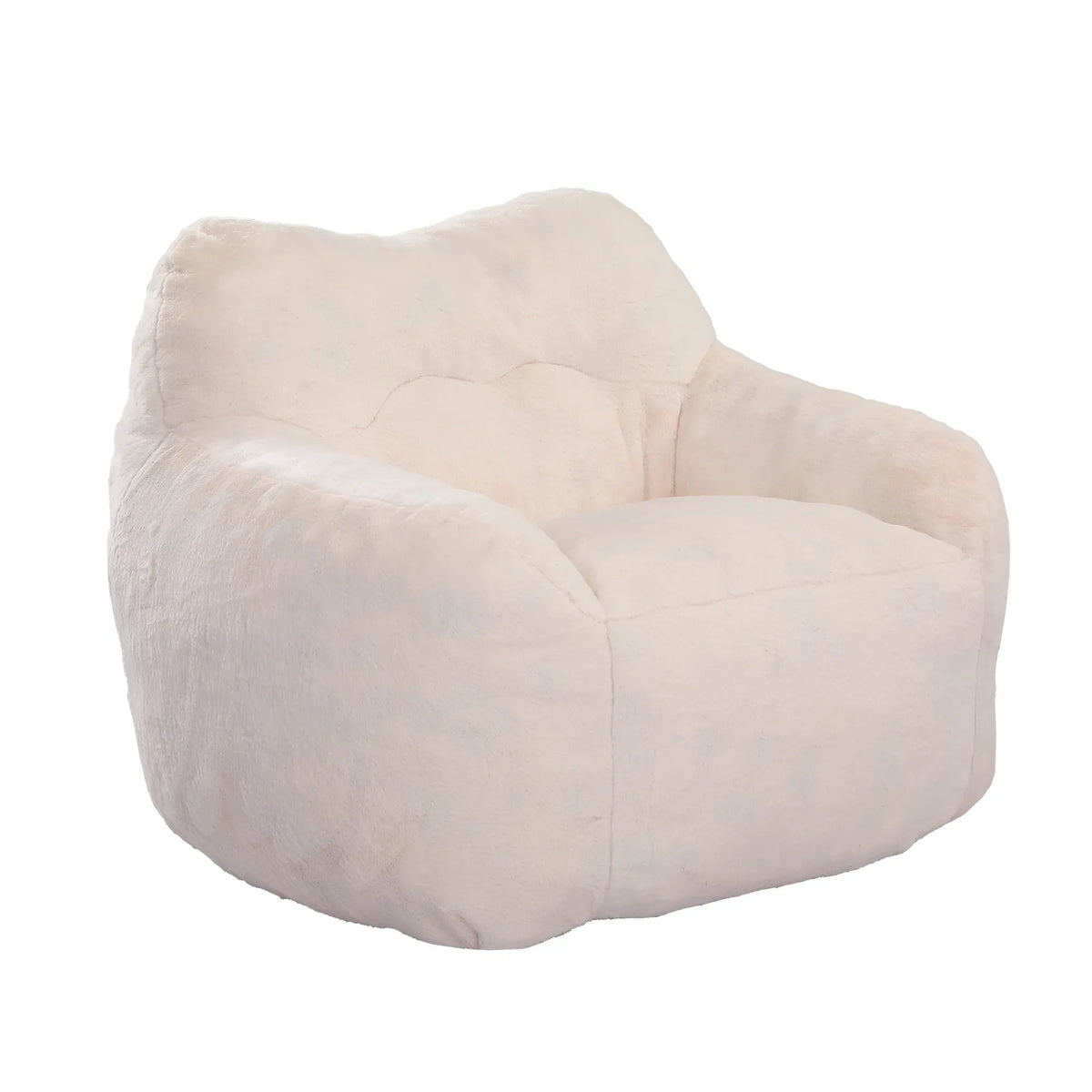 Large Faux Fur High-Density Foam Bean Bag Chair - Omega Lifestyles