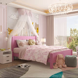 Queen Pink Solid Wood Platform Bed Frame - Omega Lifestyles