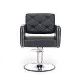 Black PU Leather Adjustable Height Barber Chair with Swivel - Omega Lifestyles