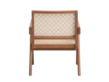 2-Piece Natural Wood Rattan Accent Chair And End Table Set - Omega Lifestyles