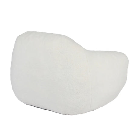 Spacious Off White Teddy Fabric Memory Foam Bean Bag Chair - Omega Lifestyles