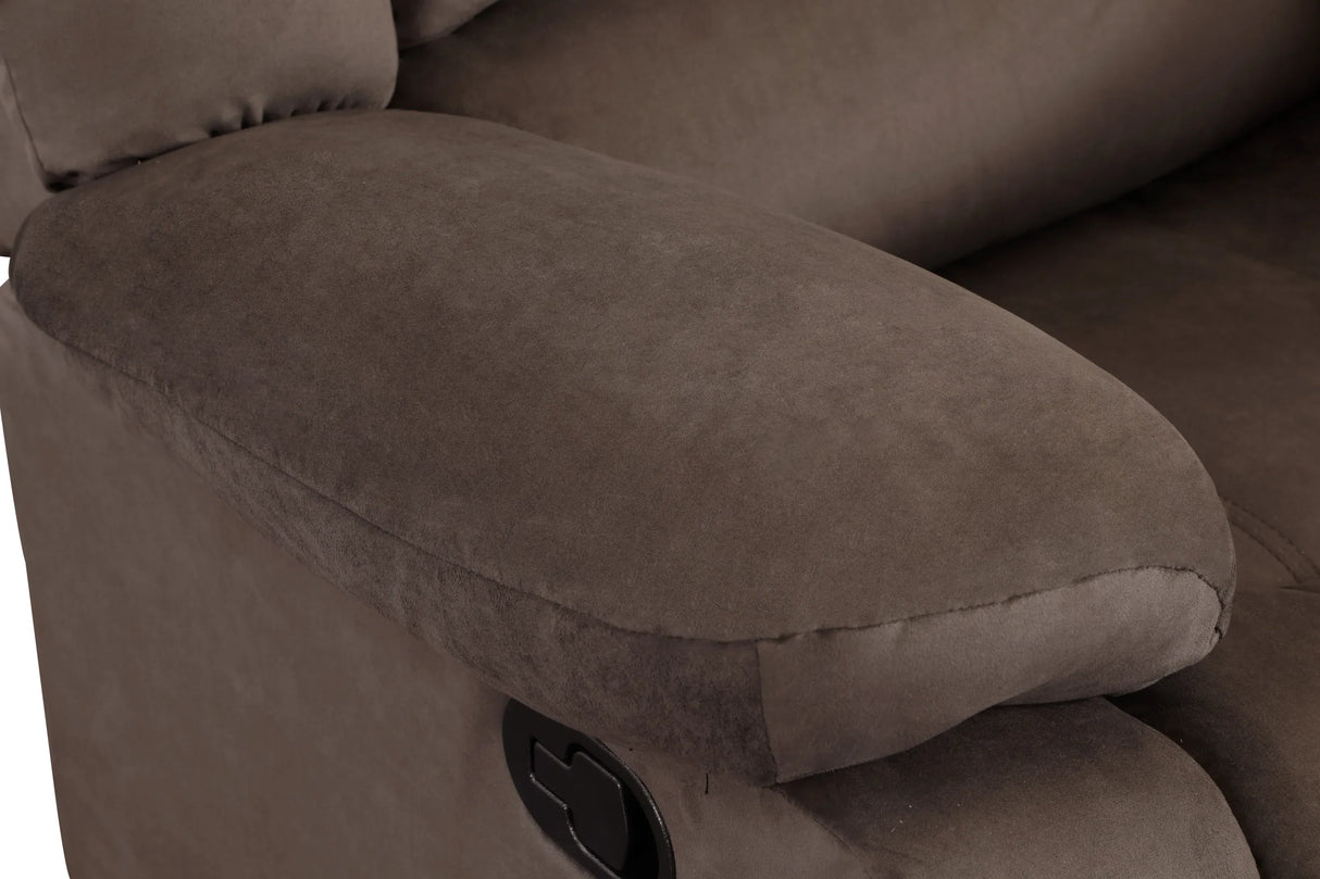 Brown Fabric Upholstered Sofa With Lumbar Support - Omega Lifestyles
